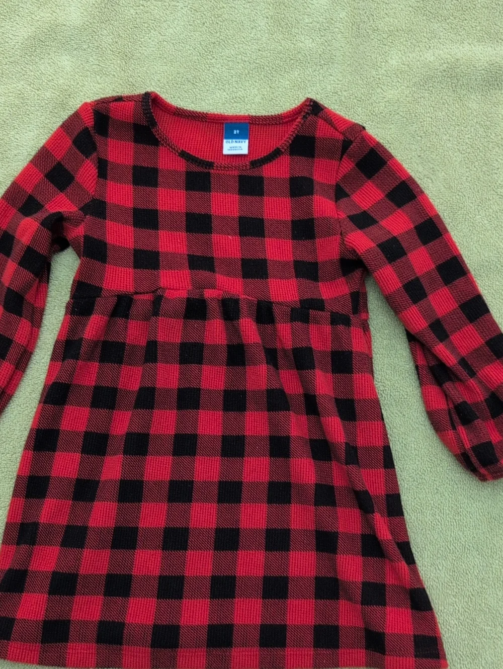 Old Navy Red and Black Buffalo Plaid Knit Dress